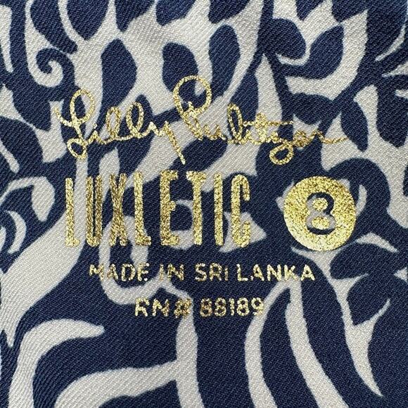 Lilly Pulitzer Pants Womens 8 Navy Luxletic Corso UPF 50+ Comfort Preppy Stretch - Picture 7 of 14